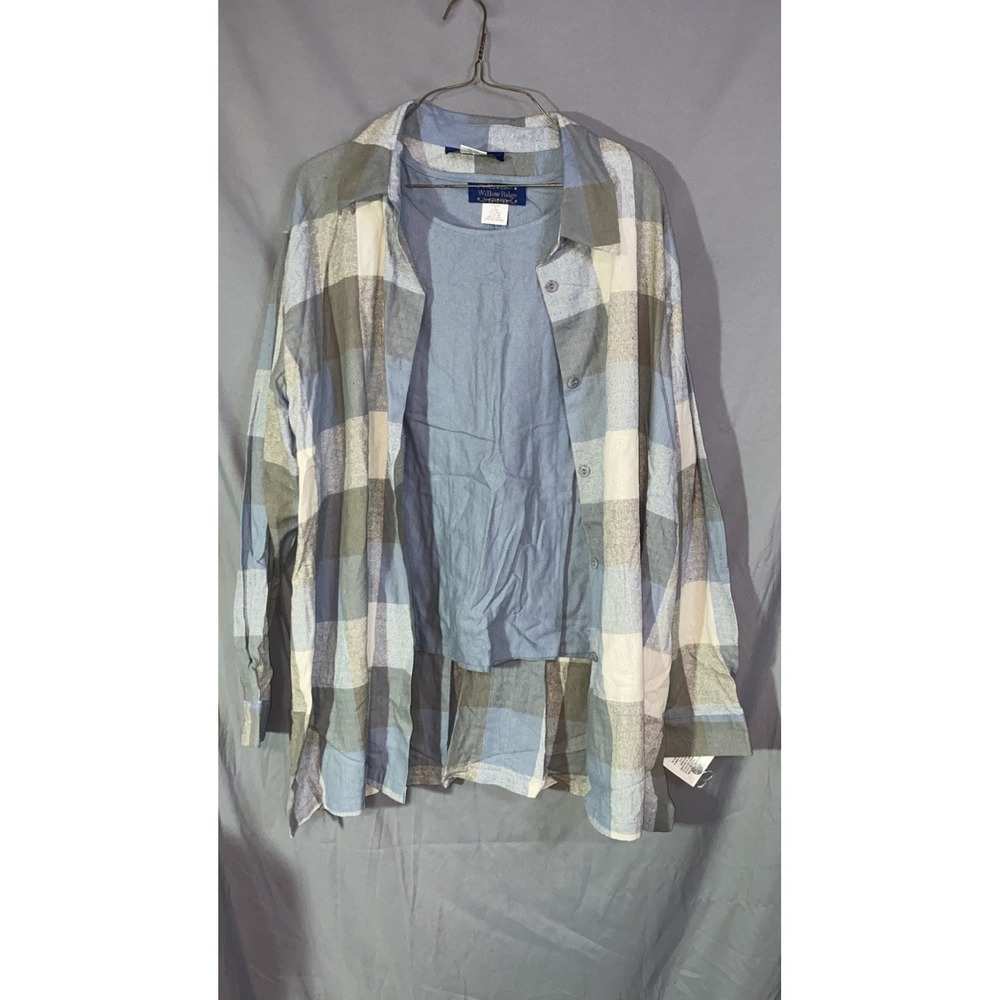 NWT Vintage Willow Ridge Women's Checkered top‎ set 100% Silk 2XL